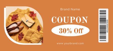 Fall Flash Sale Alert Coupon 3.75x8.25in Design Template