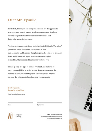 Designvorlage Business company official response für Letterhead