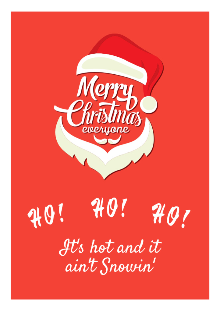 Christmas in July with Santa's Ho Ho Ho Postcard A5 Vertical Design Template