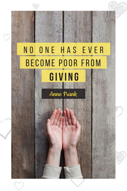 Charity Quote with Open Palms Tumblr Design Template