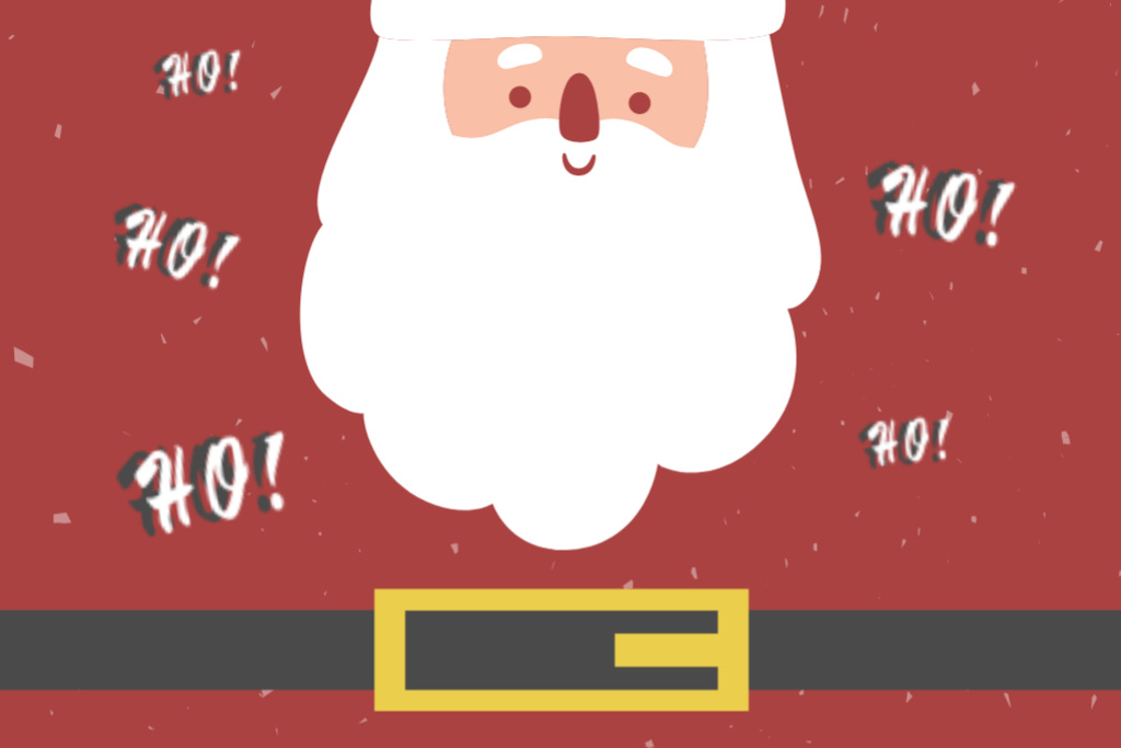 Christmas and New Year Celebration with Happy Santa Postcard 4x6in – шаблон для дизайна