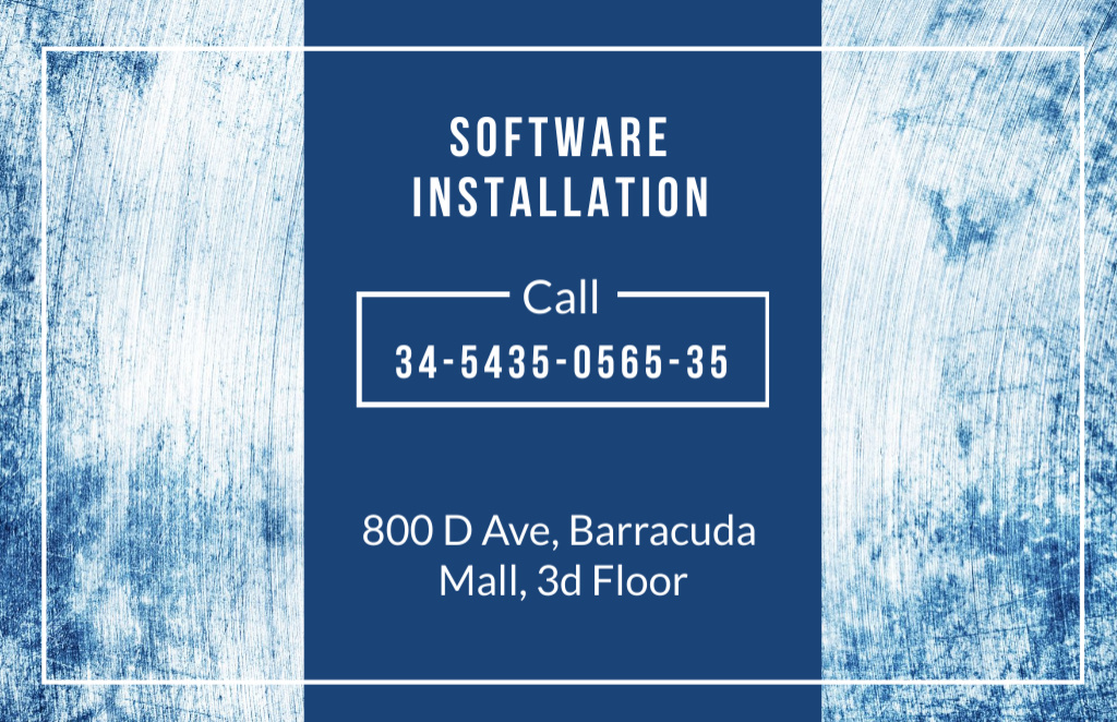 Modèle de visuel Software Installation Service - Business Card 85x55mm