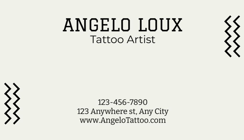 Tattoo Art Services Offer With Cute Illustration Business Card US Modelo de Design