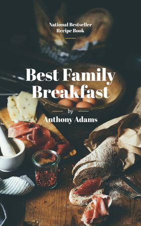 Deliciosa refeição de café da manhã em família na mesa Book Cover Modelo de Design