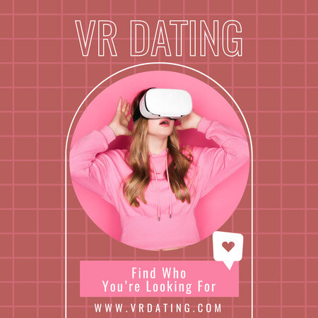 Virtual Reality Dating Ad with Woman in Metaverse Instagram Design Template