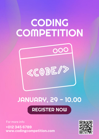 Coding Competition Announcement Invitationデザインテンプレート