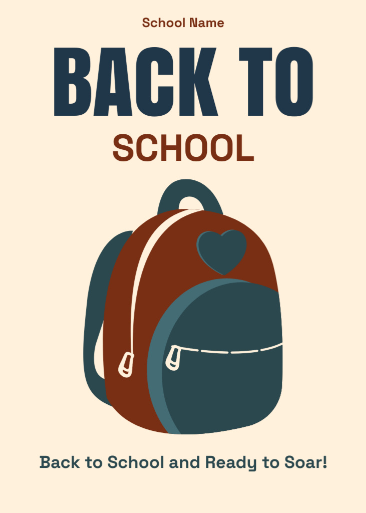 High Quality School Backpack Promo Flayerデザインテンプレート