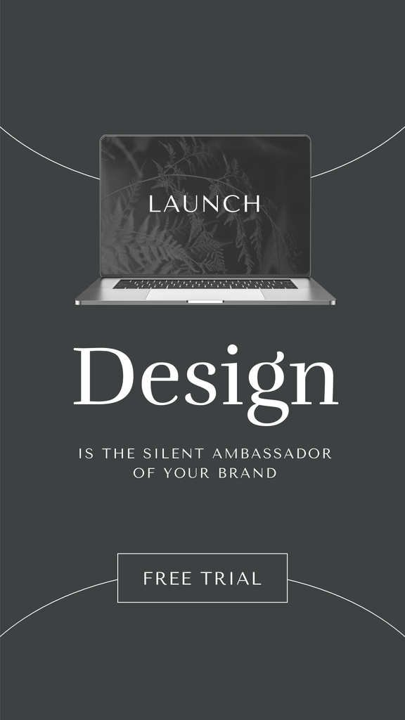 Designvorlage App Launch Announcement with Laptop Screen für Instagram Story
