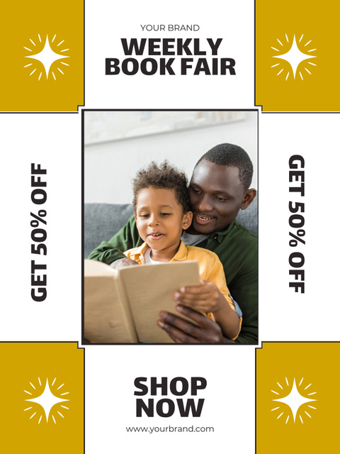 Weekly Book Fair for Kids and Parents Poster US – шаблон для дизайну