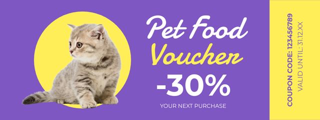 Designvorlage Pet Food for Kittens Voucher für Coupon