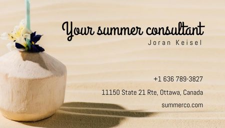 Your Summer Consultant Contact Details Business Card US Design Template