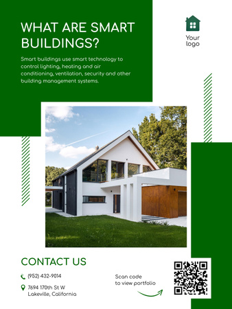 Plantilla de diseño de Oferta de servicios de edificios inteligentes Poster US 