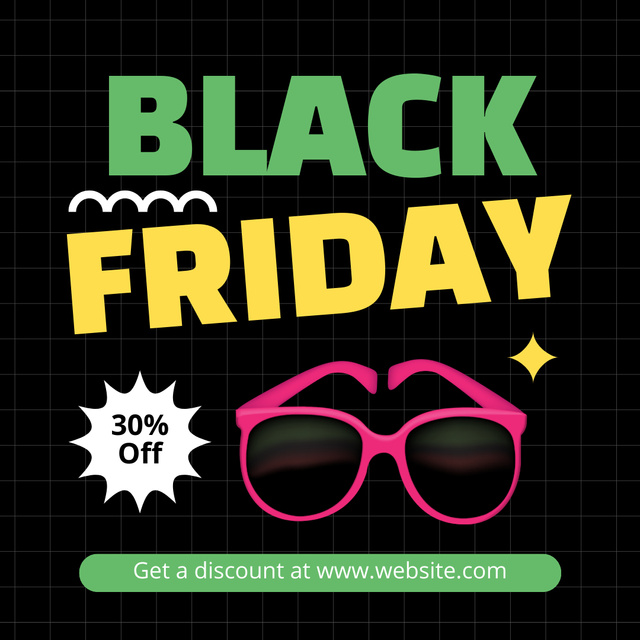 Black Friday Sale of Trendy Accessories Animated Post tervezősablon