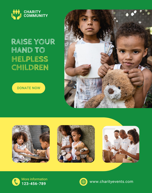 Ad of Charity Action in Support of African Children Poster 22x28in Modelo de Design
