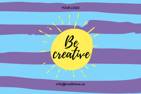Be creative Quote with sun Poster 24x36in Horizontal Design Template