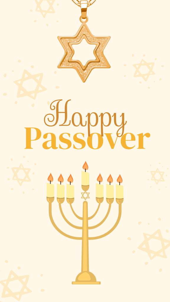 Happy Passover Greeting Card Instagram Story Design Template