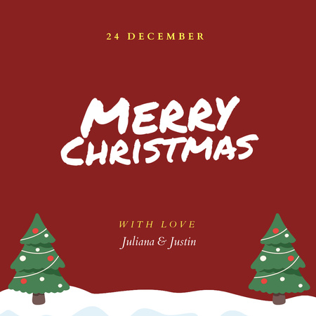 Christmas Greeting with Festive Trees Instagram tervezősablon