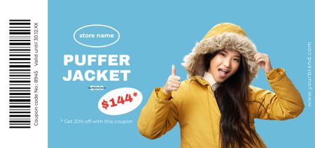 Designvorlage Winter Puffer Jacket Sale Offer für Coupon Din Large