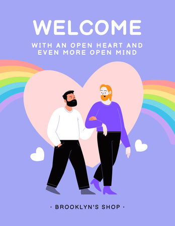 LGBT Community Invitation Poster 8.5x11in Design Template