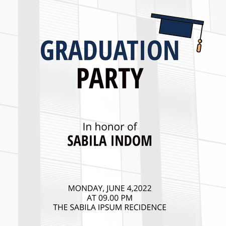 Graduation Party Announcement Instagram Šablona návrhu