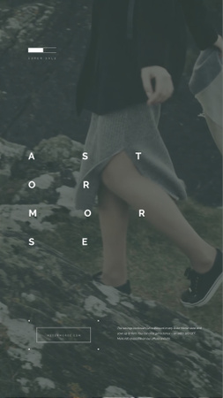 Nainen kävelee vuorilla Instagram Video Story Design Template
