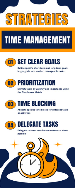 Designvorlage Overview of Time Management Strategies für Infographic