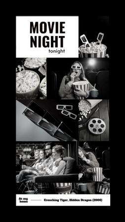 elokuva yö ystävien kanssa Instagram Story Design Template