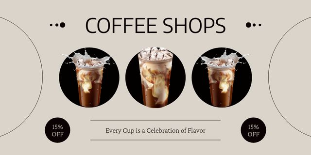 Iced Coffee In Glasses At Reduced Price Offer Twitterデザインテンプレート