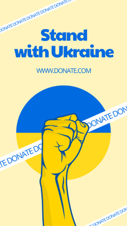 Call to Stand with Ukraine with Raised Fist Instagram Story Design Template
