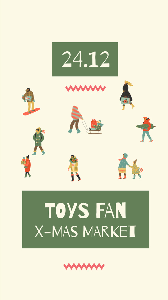 Platilla de diseño Christmas Market Announcement Instagram Story