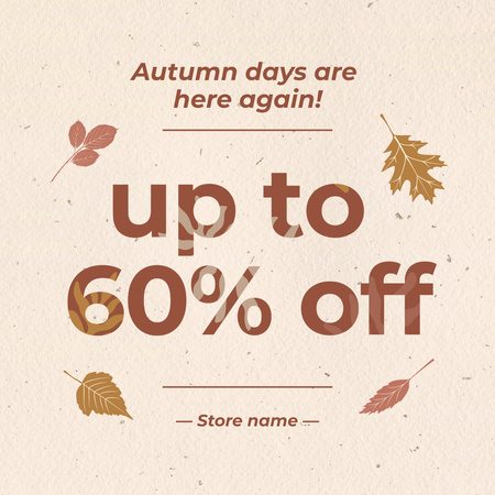 őszi eladás bejelentése Instagram AD tervezősablon