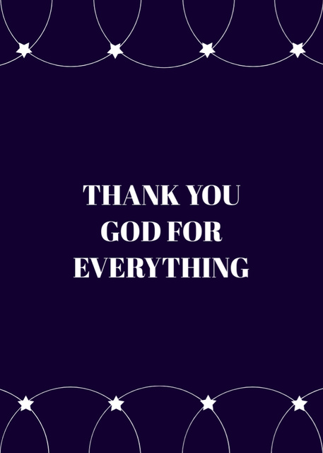 Thank you God for Everything Quote Postcard 5x7in Vertical Design Template