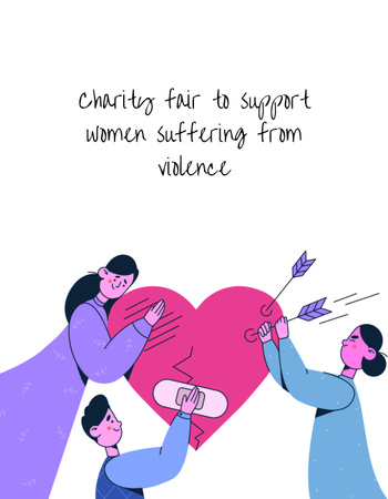 Event to Support Women suffering from Violence T-Shirt Design Template