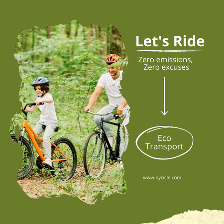 Ontwerpsjabloon van Instagram van Inspiration for Eco Ride by Bike