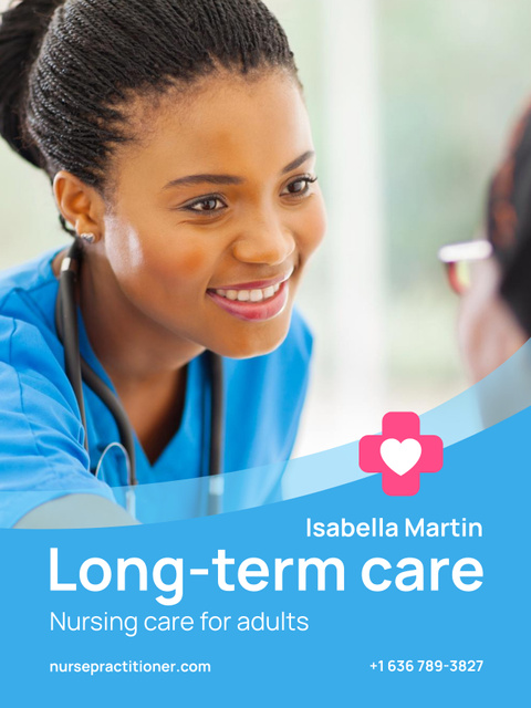 Nursing Care Services Offer Poster US Šablona návrhu