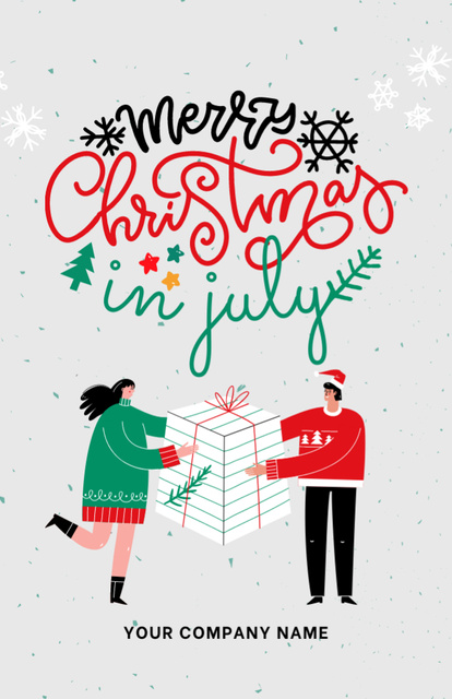 Happy Couple Celebrating Christmas Flyer 5.5x8.5in – шаблон для дизайна