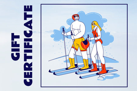 Summer Skiing Offer Gift Certificate Design Template
