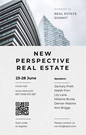 Real Estate Summit About Perspectives In Branch Invitation 4.6x7.2in Design Template