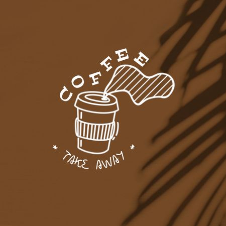 Anúncio da loja Coffee To Go com xícara ilustrada Animated Logo Modelo de Design