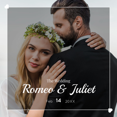 Запрошення на весілля з прекрасною молодою парою Instagram – шаблон для дизайну
