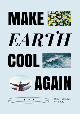 Platilla de diseño Eco Care Concept with Nature Landscapes Poster