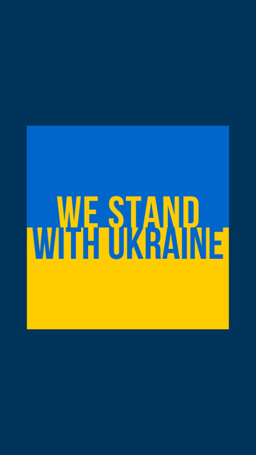 We Stand with Ukraine with Ukrainian Flag Instagram Story Modelo de Design