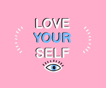 Self love quote on pink Facebook Design Template