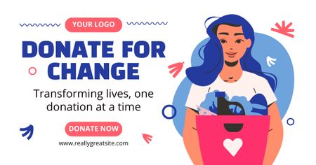 Call to Donate for Positive Change Facebook AD Design Template