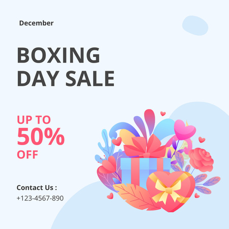 Boxing Day Event Sale Ad Animated Post Design Template