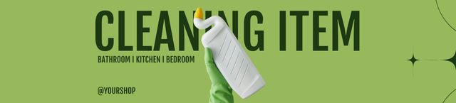 Cleaning Goods for Every Room Green Ebay Store Billboard Design Template