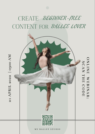 Ballet Studio Ad with Girl Flyer A6 Design Template