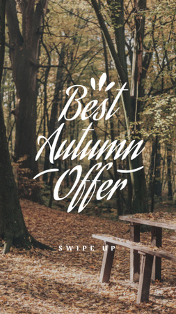 Sale Offer with Scenic Autumn Forest Instagram Story Design Template