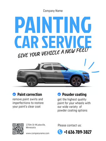 Painting Car Service Offer Poster US Design Template