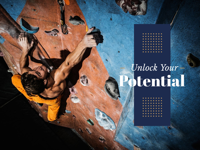 Motivational Quote with Climber Presentation Design Template